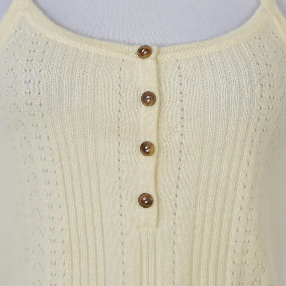 La Ligne Camille Pointelle-knit Cashmere Tank - S - Picture 2 of 9